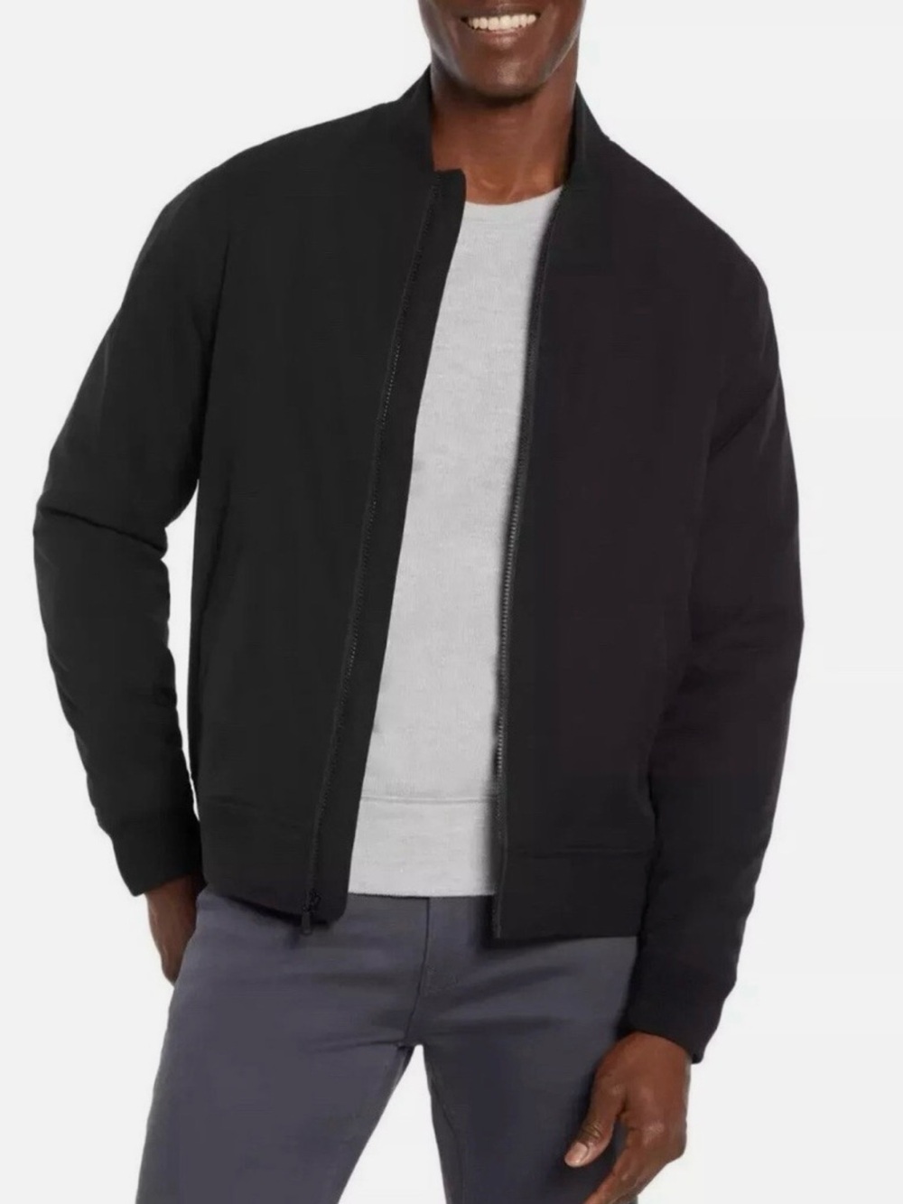 Banana Republic Full-Zip Black Bomber Jacket